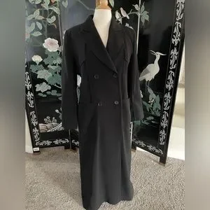 Carol Cohen Jackets Coats Carol Cohen Collectibles Black Long Trench Coat Size 8 Poshmark
